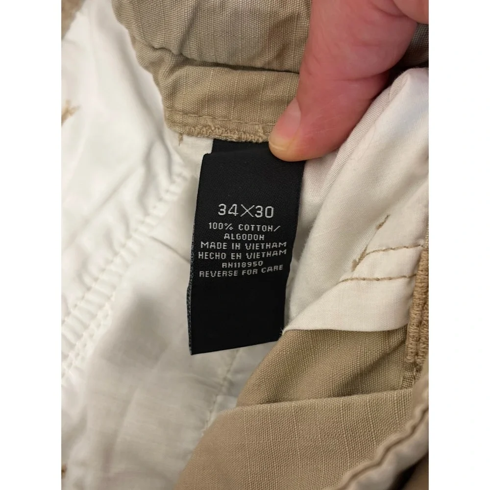 Vintage Y2K Polo Ralph Lauren Cargo Auth Military Surplus Pants 34x30 Baggy Tan